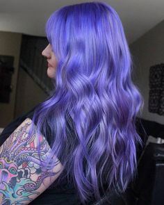 Vivid Hair Color 2023, Lavender And Blue Hair, Periwinkle Blue Hair, Blowout Taper Fade, Blowout Taper, Periwinkle Hair, Hair Color Swatches, Blue Hair Color, Hair References