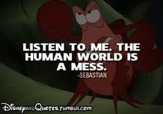 a cartoon character with the caption listen to me, the human world is a mess sebastian