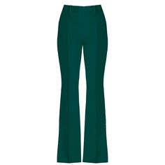 Fitted, high-waisted women's trousers. Tailored cut emphasizing the figure, viscose fabric, flared leg, pressed edge, front fastening, side pockets. The trousers form a set with the Palermo Corset, Sanremo Corset, Sanremo Jacket, Palermo Jacket.  Also looks stunning with Maya Body  Dry Cleaning or delicate water wash Iron at 110 ° C  COMPOSITION: 64% Polyester, 33% Viscose, 3% Elastane LINING: 65% Viscose, 35% Polyester Made in: Poland Water wash at 30 Green High-rise Flare Jeans, Luxury Green Wide-leg Pants, Tailored Clothes, Women's Trousers, Flared Pants, Viscose Fabric, Trouser Jeans, Jacket Sale, Flare Pants