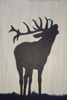 a painting of a deer with antlers on it's back