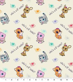 a white background with small cartoon dogs and hearts on it's sides, all in different colors