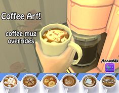 the coffee art is being displayed in this game