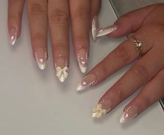 Nails Transparent, Gel Nails Long, Diy Prom, Asian Nails, Pretty Gel Nails, Really Cute Nails, Pearl Nails, Soft Nails, Pink Acrylic Nails