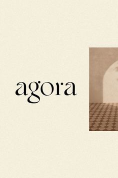 the word agora is placed in front of an image of a person's shadow