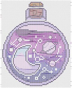 a cross stitch ornament with an image of a cartoon character in the center