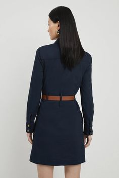 Tailored Compact Cotton Utility Belted Mini Dress | Karen Millen Utility Belt, Karen Millen, Dress Collection, Click Here, Mini Dress, Dresses