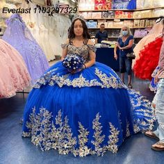 EVLAST Glitter Royal Blue Quinceanera Dress Ball Gown Gold Lace Applique Beading Tiered Sweet 16 Royal Blue And Gold Quinceanera, Blue Quinceanera Dress, Ball Gown Gold, Royal Blue Quinceanera Dresses, Blue Quinceanera Dresses, Royal Blue Quinceanera, Sweet 15 Dresses, Gown Gold, Quinceanera Dresses Blue