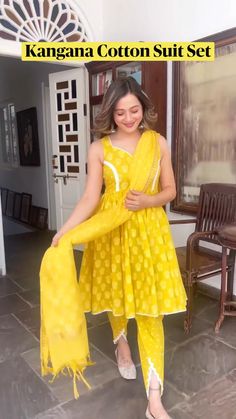 Yellow Dress Pattern For Haldi, Haldi Ceremony Suits Ideas, Haldi Kurtis Design, Haldi Party Dress, Suit Stiching Styles, Durga Puja Outfit Ideas Kurti, Stylish Kurtis Design Casual, Simple Haldi Dress Ideas For Sisters, Stylish Kurtis Design Party Wear Indian