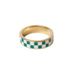 14k Gold-Plated Brass Green 14k Gold Enamel Ring As Gift, Green Enamel 14k Gold Ring Gift, Ring Sale, Black 7, Brass Color, Black Rings, Autumn Winter Fashion, Sterling Silver Jewelry, Silver Jewelry