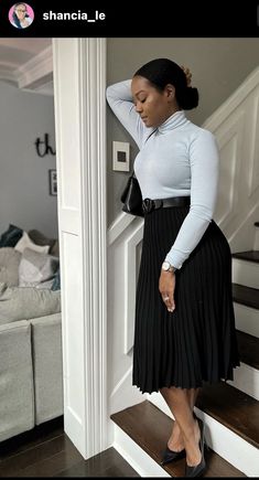 Decent Dressing For Ladies, Formal Church Outfits, Easy Church Outfits, Pleated Skirt Outfit Black Women, Church Outfits Black Women, Decent Outfits, Modesty Dress, Neat Casual Outfits