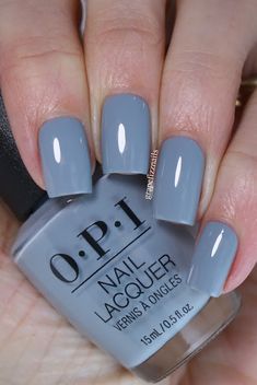 Gel Nail Colors That Go With Everything, Opi Blue Colors, Nails Blue Gray, Blue Gray Nails, Spring Nail Colours, Mail Colors, Toe Colors, Nails February, Skittle Mani