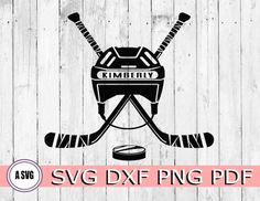 hockey helmet and sticks svg dxf file