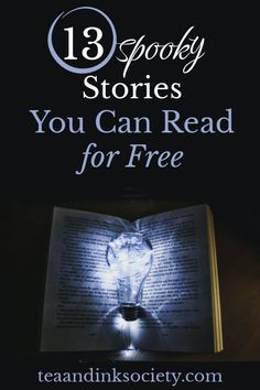 an open book with the title 13 spooky stories you can read for free