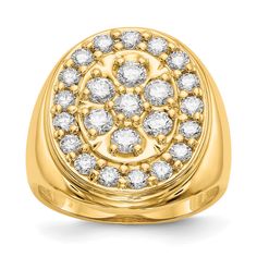 14k Yellow Gold Polished Men's 2ct. Diamond Ring at $ 3288.68 only from Jewelryshopping.com Diamond Mens Ring, Yellow Gold Diamond Engagement Ring, Polished Man, Real Diamond Rings, Oval Diamond Ring, Mens Ring Sizes, Gold Diamond Engagement Rings, Vs Diamond, Mens Ring