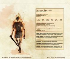 Dnd Artifacts, Burning Skeleton, Skeleton Template, 5e Monsters, Mid Evil, Dnd Monster, Monster Manual, Dnd Stats, Dungeon Master's Guide