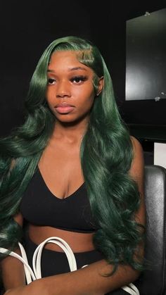 Frontal Wig Body Wave, Green Wig, Hair Tape, Baddie Hairstyles, Lace Wig