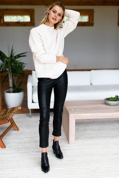 Vegan Leather Legging - Emerson Fry Leather Legging, Emerson Fry, Vegan Leather Leggings, Paris Chic, Trip Outfits, Winter Work, Taylor Swift Outfits, Black Leather Pants, Leather Pant