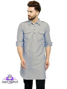 We bring to you this elegant design wedding party wear pathani style kurta long shirt summer outfit for men. This is Indian handmade cotton fabric men's wear versatile kurta. This plus size designer tunic has stylish straight collar neckline and graceful sleeve. This beautiful shirt top is made of cotton fabric so it will be comfortable and stylish. Increase your wardrobe collection as you wear this versatile kurta top from the house of Jaipur Hightech.  Give yourself a best ethnic look by weari Semi-formal Straight Kurta For Diwali, Semi-formal Straight Kurta For Eid, Kurta Style, Indian Kurta, Tunic Designs, Indian Man, Ethnic Looks, Plus Size Designers, Party Kleidung