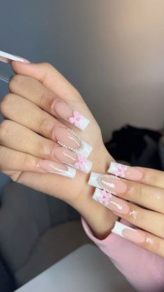 coquette nails , bow nails , pink nails , aesthetic nails Pink Nails Aesthetic, Nails Bow, Coquette Nails, Bow Nails, Aesthetic Nails, Nails Aesthetic, Nails Design With Rhinestones, School Nails, Short Square Acrylic Nails