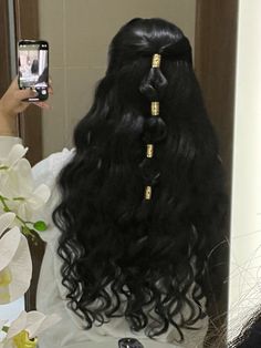 Hairdos For Curly Hair, Hair Stylies, Long Black Hair, Hair Stylist Life, Hair Inspo Color, Dream Hair, Aesthetic Hair, Hairstyles Haircuts, Long Black