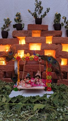 Hindola Decoration Ideas At Home, Laddu Decoration Ideas, Background Decoration For Janmashtami, Gokul Ashtami Decoration, Janamashtmi Decoration Ideas For Mandir, Janamastami Decoration Idea, Janmastami Decorations At Home Ideas, Krishna Janam Decoration, Laddu Gopal Jhula Decoration At Home