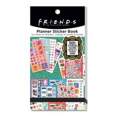 the friends planner sticker book is packed with different designs and colors, including an assortment of