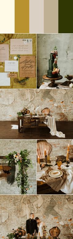 a collage of photos showing different types of table settings and place settings for the tables