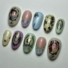 Bridgerton Nail Ideas, Bridgerton Palette, Penelope Nails Bridgerton, Bridgerton Nails Ideas