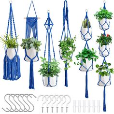 PRICES MAY VARY. VALUE PRESENT PACKAGE: Macrame plant hanger included six Different Sizes Crochet Plant Hangers, six“S” Hook, six Ceiling Hook, six Expansion Tube. Unique creative design, modern, retro style hanging plant add the perfect touch to your room and living room, you can hang indoor plant hangers on the ceiling in the living room, bathroom, bedroom and office. Great for indoor and outdoor décor HEAVY DUTY KNOTS: Hanging plant holders are handcrafted from high quality, strong, soft and Plant Hangers Indoor, Hanging Indoor Plants, Planters For Indoor Plants, Indoor Plant Hangers, Crochet Plant Hanger, Macrame Planter, Hanging Planters Indoor, Indoor Flower Pots, Hanging Plant Holder