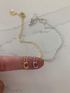 Pave Initial Necklace CZ Initial Necklace Dainty Necklace image 0 C Necklace Initial, C Initial Necklace, Unbiological Sister Necklace, C Necklace, Delicate Layered Necklace, Initial Jewelry Necklace, Silver Heart Jewelry, Poppy Necklace, Initial Disc Necklace