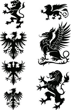 an image of some black and white symbols on a cell phone screen with the text lion eagle