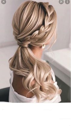 Pretty Ponytails, Tail Hairstyle, Elegant Ponytail, Ponytail Updo, Braided Ponytail Hairstyles, Homecoming Hair Down, Messy Hair, Hoco Hair Ideas