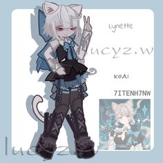 an anime character with white hair and black clothes, holding a cat's paw