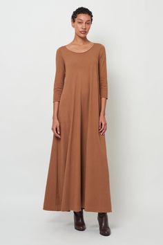 Spice Lucy Drama Maxi Dress – Raquel Allegra Easy Dress, Fitted Sleeves, Raquel Allegra, The Drama, Jersey Dress, Simple Dresses, Jersey Fabric, Floor Length, Final Sale