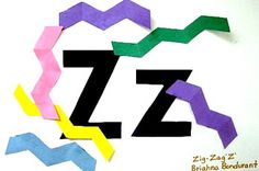 the letters zzz are made out of colored paper