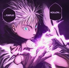 an anime character with blonde hair and blue eyes holding a lightning bolt in his hand