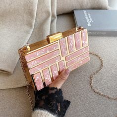 Item Type: Women Bags Material: Metal Lining Material: Polyester Size: 18 x 10 x 4 cm / 7.09 x 3.94 x 1.57 inch Closure Type: Hasp Package Includes: 1 x Clutch Trendy Pink Rectangular Clutch, Pink Rectangular Box Bag, Modern Pink Rectangular Clutch, Trendy Gold Rectangular Clutch, Glitter Bag, Women Backpack Travel, Leather Waist Bag, Party Box, Luxury Crossbody