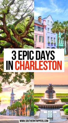 3 Epic Days in Charleston Charleston Sc Things To Do, 3 Day Weekend, Southern Usa, Southern Travel