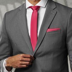 * Bold hot pink tone
 * Comfortable to wear Pink Formal Tie, Classic Pink Tie For Business, Classic Pink Business Ties, Classic Pink Business Tie, Fitted Pink Suit And Tie Accessories For Formal Occasions, Mens Office Wear, Mens Office, Red Tone, Gold Tie