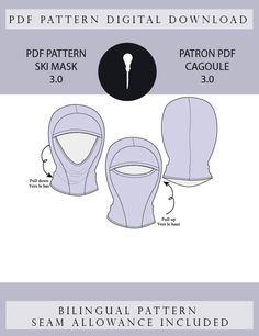 Hood or balaclava pattern in real size, in adult size There are also the assembly steps. Format of prints: A4 Letter (mixed) Ski mask or Balaclava pattern life size, for adults. There are also the assembly steps included. Print format: A4 Letter (mixed) Balaclava Pattern, Scarf Sewing Pattern, Hooded Scarf Pattern, Ninja Mask, Ski Mask, Pdf Patterns, Scarf Pattern, Sweater Pattern, Pdf Sewing Patterns