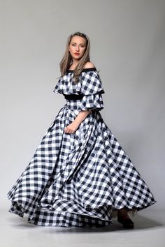 Black and White Tartan Dress, Wedding Guest Dress, Buffalo Plaid Dress, Full Circle Maxi Dress, Ruffle Sleeve Dress, Fall Womens Clothing - Etsy Vietnam Formal Dress With Ruffled Full Skirt, Buffalo Plaid Dress, Dress Wedding Guest, Tartan Dress, Ruffle Sleeve Dress, Guest Dress, Full Circle, Style Expert, Plaid Dress