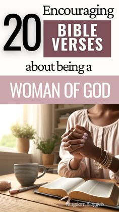 a woman sitting at a table with an open bible