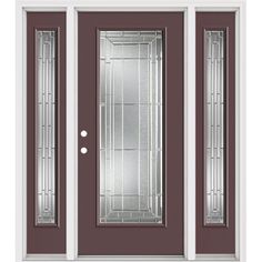 thermaic doors with glass panels and sidelights are available in multiple colors, including brown