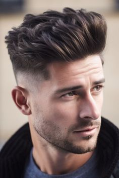 The undercut with quiff is a bold and stylish choice for oblong face shape men. By keeping the sides short and creating volume on top with a quiff, this hairstyle adds width to the upper part of the face, balancing out its elongated shape. The contrast between the short sides and the voluminous top creates a striking and modern look that exudes confidence. Elevate your style with an undercut and quiff combo, wherever you go. #UndercutQuiff #OblongFace #MensHairstyles Oblong Face Shape Men, Tapered Undercut, Faded Haircut, New Men Hairstyles, Taper Haircut, Haircut Ideas Trendy, Man Cut, Top Haircuts For Men, Oblong Face Hairstyles