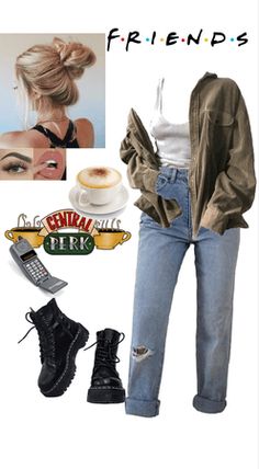 Tomboyish Outfits Casual, Friends Iconic Outfits, Outfit Anni 90, Friends Inspired Outfits