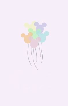 a bunch of balloons floating in the air on a light pink background with text that reads,