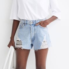 High Waisted Mom Jean Denim Shorts With Distressed Details Light Blue Nwt Size Slim Fit Tall 12 All Of My Items Are Either One-Of-A-Kind, Vintage, Gently Worn Or Made In Very Limited Quantities, So If Something Catches Your Eye, Snap It Up Before Someone Else Does. Ripped High Waist Relaxed Fit Shorts, Mid-rise Ripped Jean Shorts For Day Out, Ripped Relaxed Fit High-waist Shorts, High Waist Ripped Shorts In Relaxed Fit, Ripped High-waist Relaxed Fit Shorts, High-waist Ripped Shorts In Relaxed Fit, Ripped High Rise Jean Shorts With Relaxed Fit, Ripped High Rise Relaxed Fit Jean Shorts, Ripped Medium Wash Shorts For Day Out