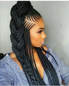 African Women Hair, African Braids Hairstyles Pictures, Ghana Braids Hairstyles, Afro Ponytail, Crochet Hairstyles, Styles Braids