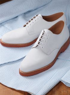 The Bermuda Buck in White - The Ben Silver Collection White Business Dress Shoes With Rubber Heel Cap, White Goodyear Welted Dress Shoes For Business, White Goodyear Welted Leather Shoes For Semi-formal Occasions, Semi-formal White Goodyear Welted Leather Shoes, Classic White Formal Oxfords, Classic White Leather Shoes For Semi-formal Occasions, White Classic Leather Shoes For Semi-formal Occasions, Classic White Leather Shoes For Semi-formal Events, Classic White Semi-formal Leather Shoes