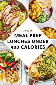 the meal prep lunches under 40 calories are ready to be eaten in minutes